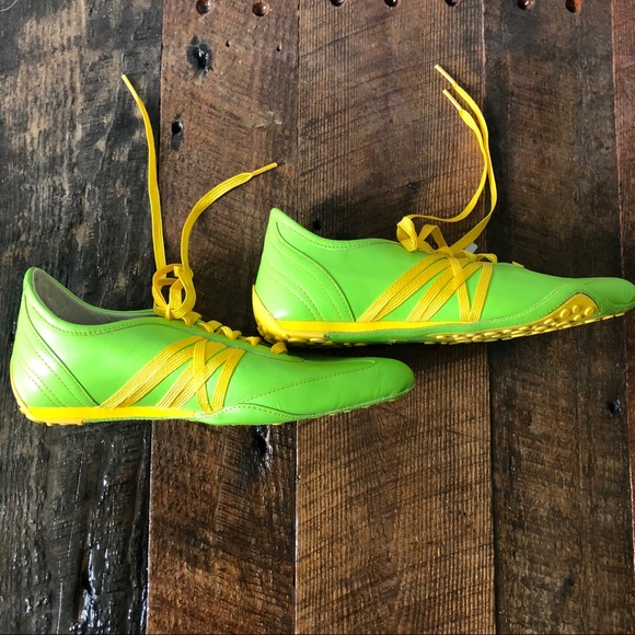 green and yellow sneakers
